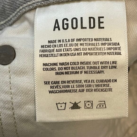 AGOLDE 90s Pinch Waist Jeans Women’s 31 Light Wash Button Fly USA - Picture 12 of 14